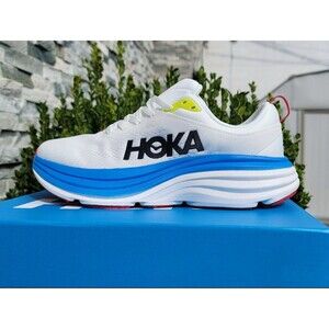 HOKA ONE Women’s Bondi 8 Running Shoes BVR White Blue size 5.5B US $165 NEW